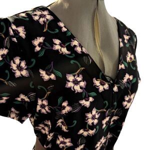Next Tailoring Women's Black Floral Print A Line Dress Size 14‎